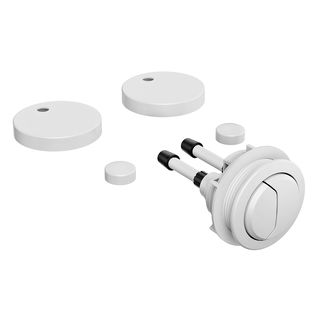 Kit Botão Branco Redondo e Acabamentos Caixa Acoplada