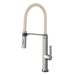 Monocomando Doc Tech inox escovado com mangueira na cor areia