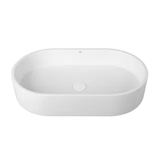 Cuba de Apoio Oval Doka White Terrazzo