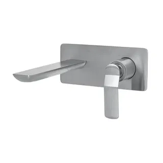 Monocomando de Parede Doka para Lavatório Rainbow Brushed Nickel