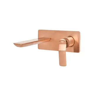 Monocomando de Parede Doka para Lavatório Rainbow Brushed Rose Gold