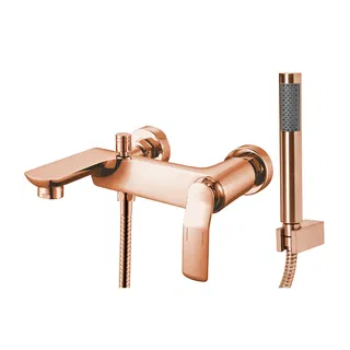 Monocomando de Parede Doka para Banheira com Ducha Manual Rainbow Rose Gold