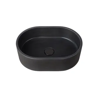 Cuba de Apoio Oval Pequena Doka Black Terrazzo