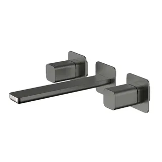 Conjunto Misturador Quente e Frio Doka de Parede para Lavatório Rivvo Gunmetal