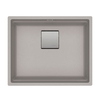 Cuba De Embutir Kubus Stone Grey Fragranite Franke 52x42 com Acessórios e Válvula
