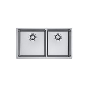 Cuba de embutir e sobrepor em aço inox Linea Dupla 74x40 cm
