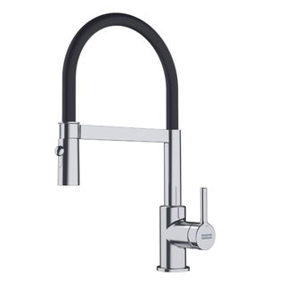 Misturador Monocomando Lina Dual Jet Alto Brilho e Preto