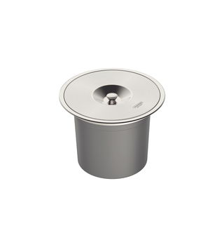 Lixeira de Embutir Tramontina Clean Round em Aço Inox com Balde Plástico 8 L