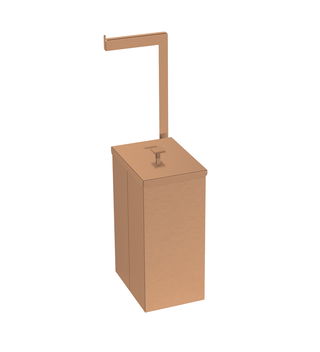 Lixeira Tramontina Luz Slim em Aço Inox com Acabamento Scotch Brite e Revestimento Rose Gold com Suporte para Papel Higiênico 5,5 L