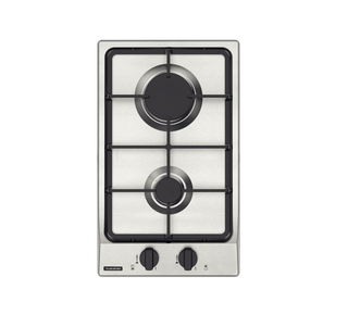 Cooktop a Gás Tramontina Dominó FF 2GX 30 em Aço Inox com Trempes em Ferro Fundido e Acendimento superautomático 2 Queimadores