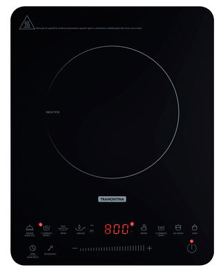 Cooktop Portátil por Indução Tramontina Slim Touch EI 30 com 1 Área de Aquecimento e Comando Touch 127 V