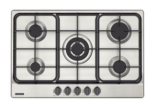 Cooktop a Gás Tramontina Penta FF 5GX Tri 75 em Aço Inox e Trempes em Ferro Fundido com Acendimento Superautomático 5 Queimadores