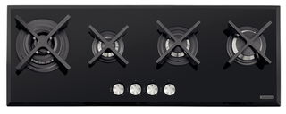 Cooktop a Gás Tramontina Design Collection Slim Glass Flat em Vidro Temperado e Trempes em Ferro Fundido com Acendimento Automático 4 Queimadores