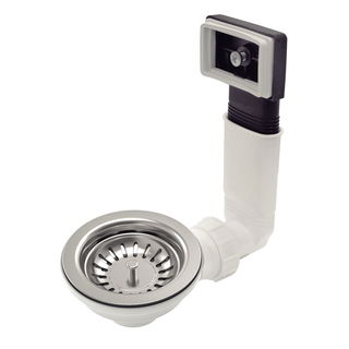 Válvula Tramontina 4 1/2" com Escape em Aço Inox Polido e Polipropileno para Pias e Cubas