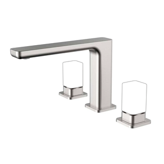 Conjunto Misturador Quente e Frio Doka para Lavatório Rivvo Brushed Nickel