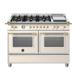 Fogão Bertazzoni Heritage Marfim 6 Bocas 2 Fornos Elétricos 120cm 220V