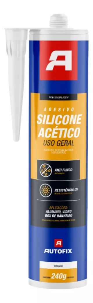 Silicone Preto Acético Autofix Uso Geral 240g