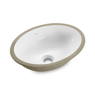 Cuba de Embutir Icasa Oval em Cerâmica 40 x 30 cm Branca