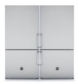 Refrigeradores Bottom Freezer em inox para embutir, 1.002 litros, 127V, portas reversíveis, com kit de união em LED, Coleção Master Series