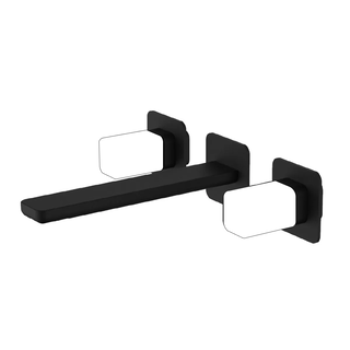 Conjunto Misturador Quente e Frio Doka de Parede para Lavatório Rivvo Matt Black