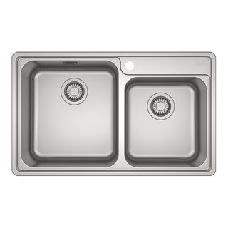 Cuba de Sobrepor Franke Bell BCX 620-42-35 Dupla em Aço Inox 86 x 48 cm