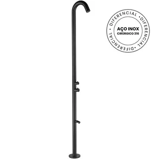 Chuveiro Aço Inox 316 para Área Externa Matt Black
