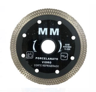Disco de Corte Turbo para Porcelanato Vidro 110mm Pro Fino Preto Corte Refrigerado MM