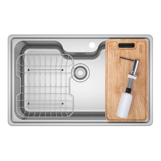 Cuba de Sobrepor Franke Bell BCX 610-81 em Aço Inox 81 x 51 cm com Acessórios