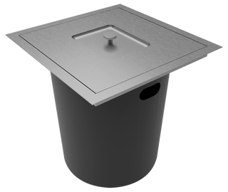 LIXEIRA QUADRADA DE EMBUTIR EM INOX ESCOVADO COM BALDE PLÁSTICO DE 5L DEBACCO / GHELPLUS