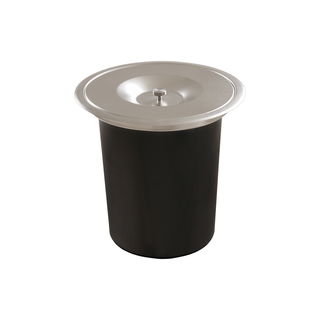 Lixeira de Embutir Debacco Redonda em Inox Acetinado com Balde Plástico de 5L
