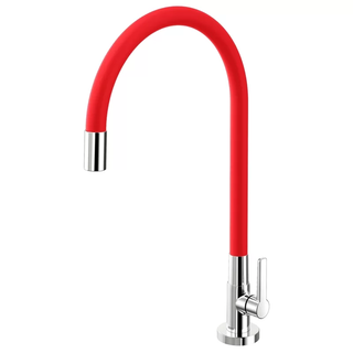 Torneira Docol para Cozinha GaliFlex de Mesa Vermelha Cromada
