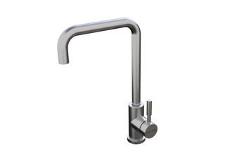 Misturador Monocomando Calha Úmida em Inox Escovado com Bica Giratória e Arejador