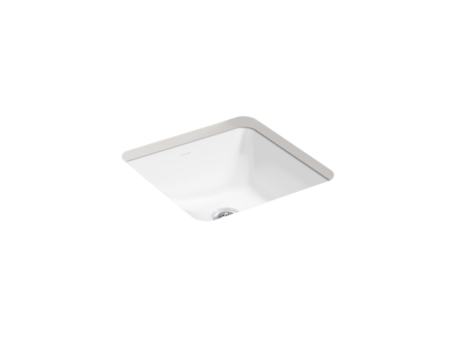 Kohler Lavatório para cubas quadradas de embutir, sem transbordamento, com 400 mm  Branco