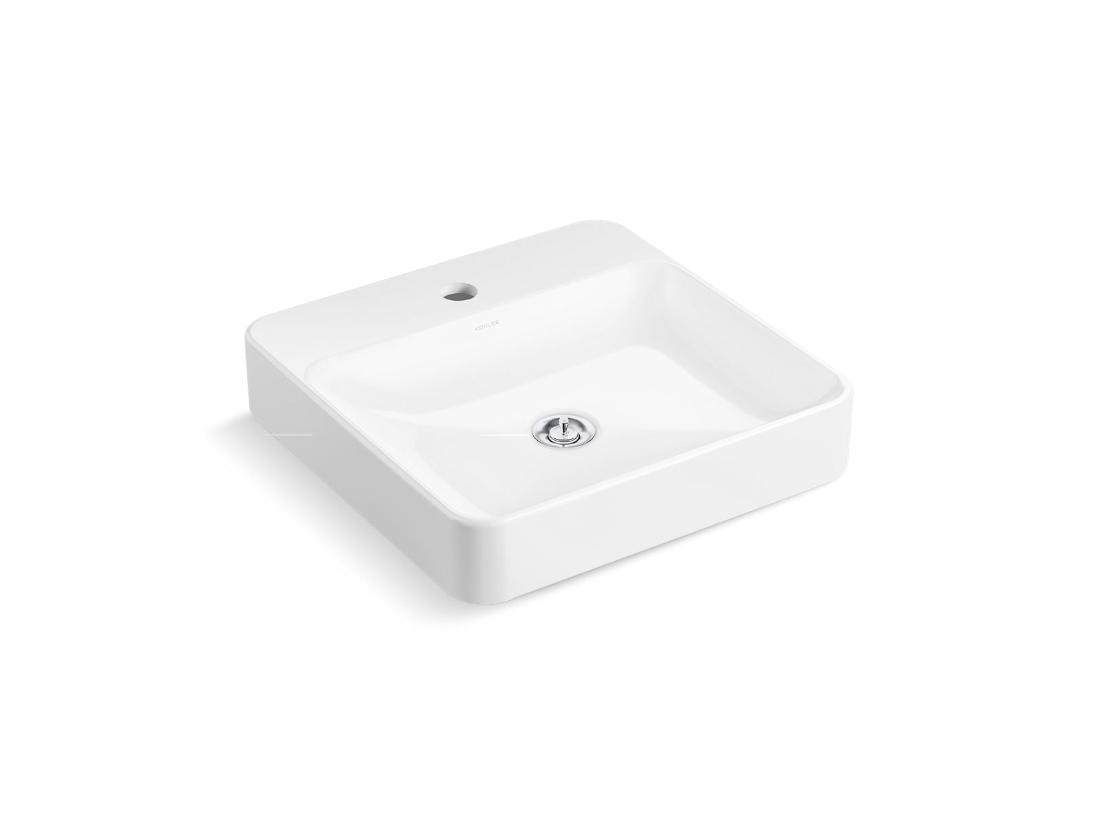 Kohler Lavatório para cubas quadradas, sem transbordamento, de 413 mm  Branco