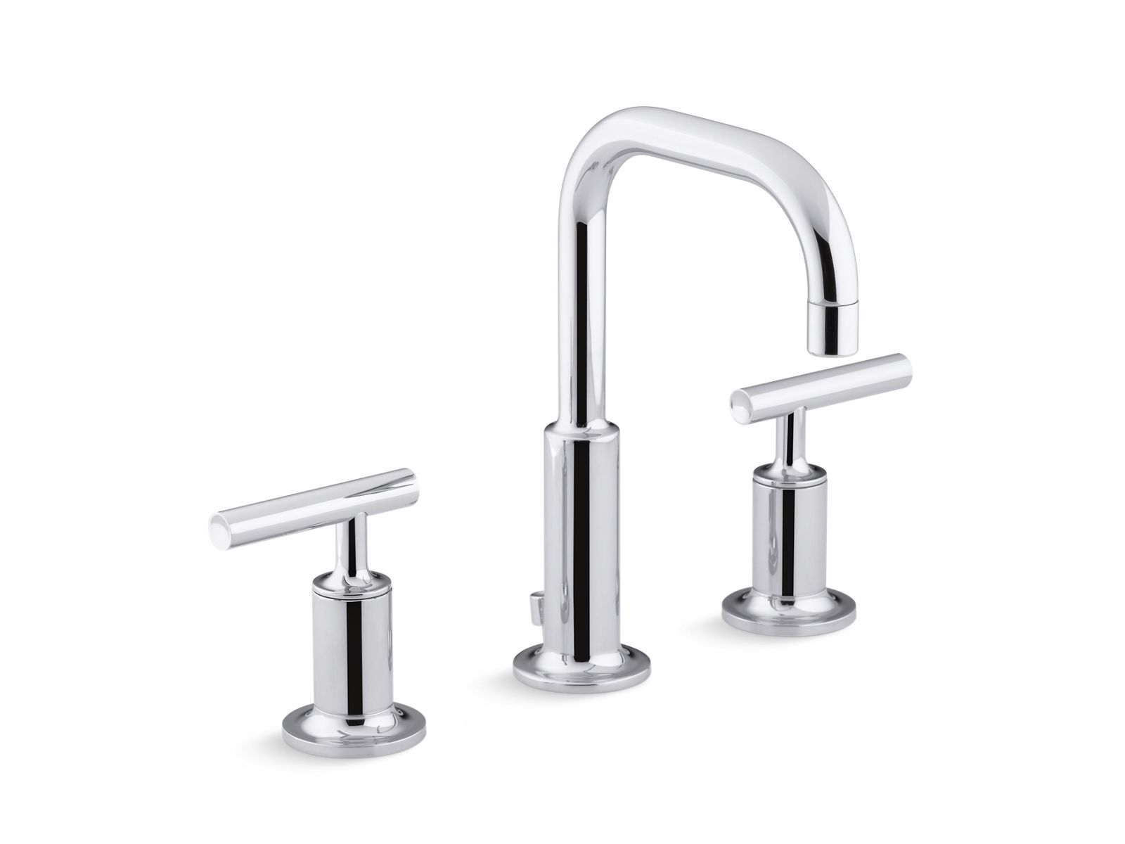 Kohler Misturador de lavatório Purist™ de pia de banheiro com bica baixa e misturadores de alavanca Purist Cromado