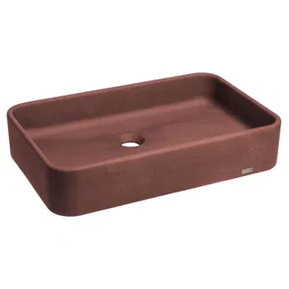 Cuba de Banheiro Concreto Apoio Retangular 55 cm (Allure Terracota)