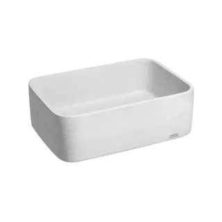 Cuba de Banheiro Concreto Apoio Retangular 42 cm (Tessa Off White)