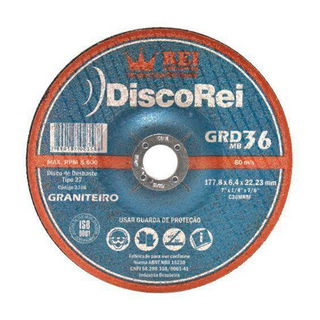 Disco de Desbaste Rei Abrasivos 7" Grão 36 Graniteiro