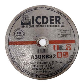 Disco de Corte para Ferro ICDER 228 mm