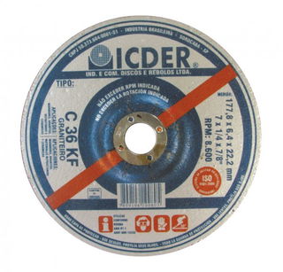 Disco de Desbaste Graniteiro ICDER 7" Grão 36