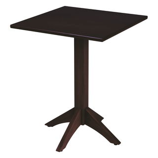 Mesa de Madeira Tramontina London Coluna Central Quadrada em Tauarí Castanho Escuro 4 Lugares 60 cm