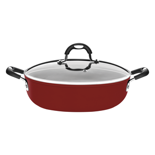 Arrozeira Tramontina Mônaco Induction em Alumínio com Revestimento Interno Antiaderente Starflon Premium e Externo Siliconado Vermelho 28 cm 4,2 L