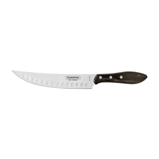 Faca para Carne Butcher Tramontina com Lâmina em Aço Inox e Cabo em Madeira Tratada Polywood Castanho 8"