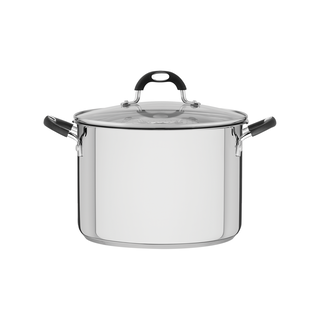 Espagueteira Tramontina Astro Silicone em Aço inox com Fundo Triplo com Tampa de Vidro 24 cm 7,8 L