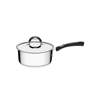 Panela Tramontina Duo Silicone em Aço Inox Fundo Triplo com Tampa e Cabo de Silicone 16cm 1,4l