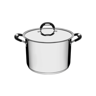 Caldeirão Tramontina Duo Silicone em Aço Inox Fundo Triplo com Tampa e Alças em Silicone 24 cm 7,7 L