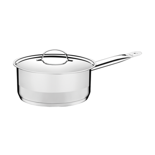 Panela Tramontina Professional em Aço Inox Fundo Triplo com Tampa Plana Detalhe Satinado 20 cm 2,9 L