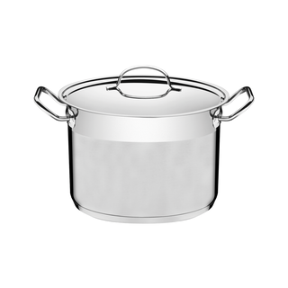 Caldeirão Tramontina Professional em Aço Inox Fundo Triplo com Tampa Plana Detalhe Satinado 24 cm 7,8 L