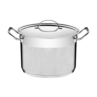 Caldeirão Tramontina Professional em Aço Inox Fundo Triplo com Tampa Plana Detalhe Satinado 28 cm 11,9 L