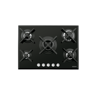 Cooktop a Gás Tramontina Design Collection Penta Glass Flat em Vidro Temperado e Trempes em Ferro Fundido com Acendimento Automático 5 Queimadores